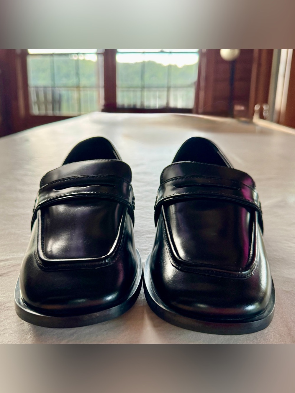 TOPSHOP Leather Layne Black Slip-on Loafer 7.5 NWOB - Picture 11 of 16